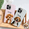 Custom Dog Photo Striped Phone Case – Personalized Gift for Dog Lovers TH10 170395