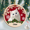 Custom Photo Cat Christmas - Personalized 2-Layered Wooden Ornament CH07 896864