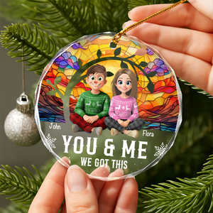Personalized Forever You And Me Christmas Glass Ornament TH10 896477