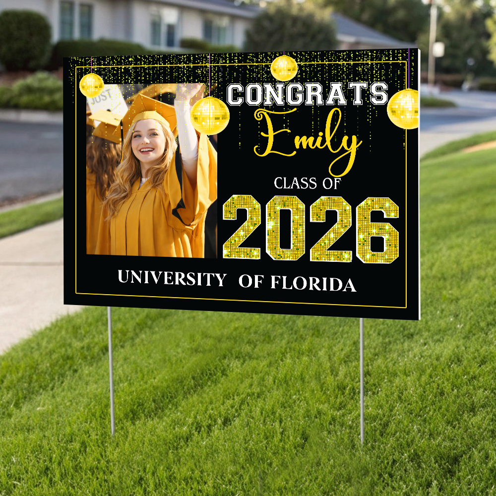 Custom Photo Congrats Graduation Class of 2026 Yard Sign Decor CH07 910354