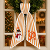 Personalized Letter Name Snowman Christmas Embroidered Wreath Sash, Festive Holiday Door Decor LM32 670205