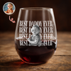 Personalized Vintage Photo Best Daddy Mommy Ever Wine Glass TH10 169957