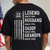 Personalized Legend, Husband since 4th Of July Back Dark Shirt Gifts For Dad, Grandpa HA75 920774