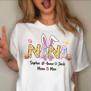 Easter Bunny Coquette Bow Gift For Family Custom Grandma And Kids Bright Shirt CH07 895354