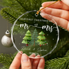 Custom Name Our First Christmas As Mr & Mrs Glass Ornament, Personalized Newlywed Christmas Gift LM32 669701