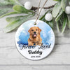 Custom Photo Christmas Forever Loved Dog Memorial Ceramic Ornament CH07 896810