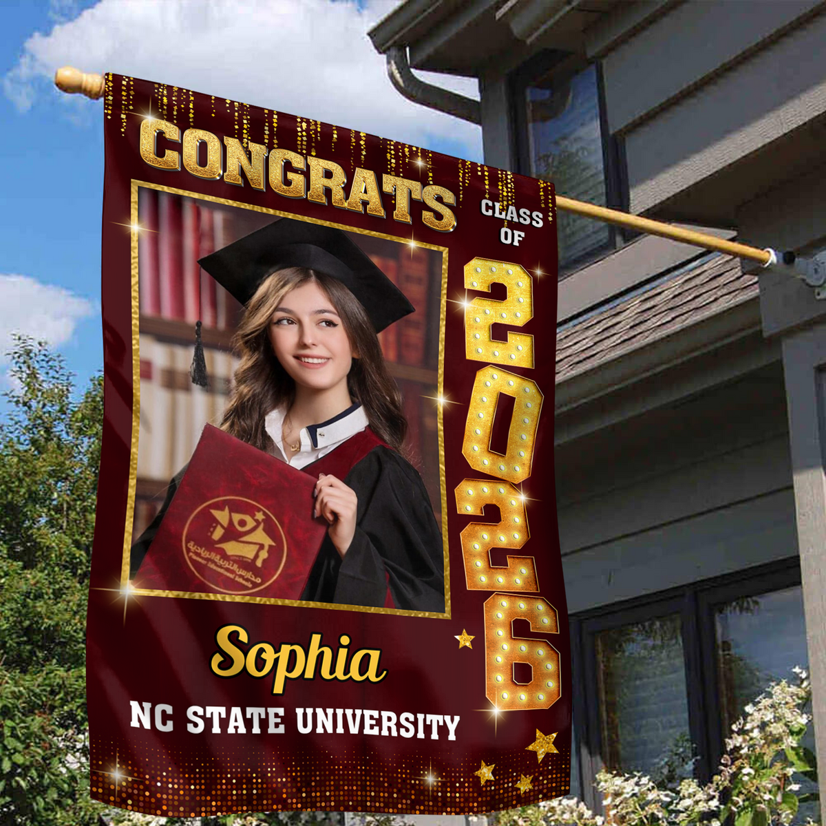 Custom Photo Congrats Class of 2026 Graduation Garden Flag CH07 910816