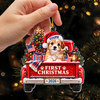 Custom Dog Photo First Christmas Acrylic Ornament, Personalized Pet Holiday Keepsake HA75 919364