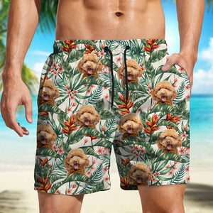 Custom Dog Photo Hawaii In The Air Family Man's Beach Short HO82 894270