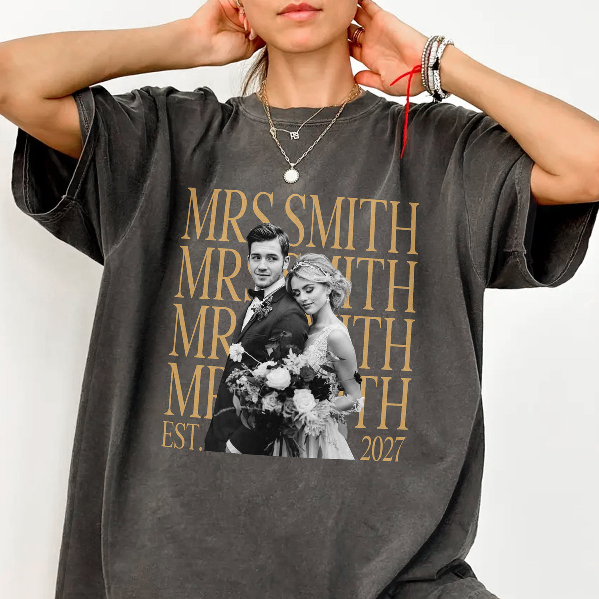 Personalized Wedding Photo Mr And Mrs Comfort Shirt, Couple Wedding Morning Outfit HA75 922210