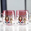 Personalized A Girl And Her Dog Pink Gradient Glass Mug - Gift For Dog Mom, Mother's Day HO82 901760