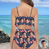 Custom Photo American Flag Independence Day Women's Bikini Swimsuit LM32 899863