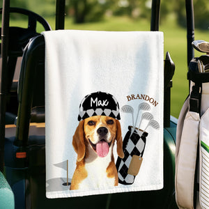 Custom Pet Golf Towel with Pet Photo, Personalized Dog Towel, Custom Cat Cotton Golf Towel HA75 898506