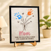 Personalized Flower Handprint Sign 2-Layered Wooden Plaque With Stand Gift For Mother's Day CH07 910836