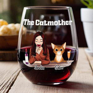 The Catmother For Cat Lover Wine Glass TH10 892811