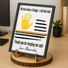 Custom Kid Hand Down Thank To Dad 2-Layered Wooden Plaque With Stand LM32 893555