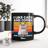 Custom Photo I Like Cats And Coffee Personalized Black Mug Gift For Cat Lovers LM32 895035