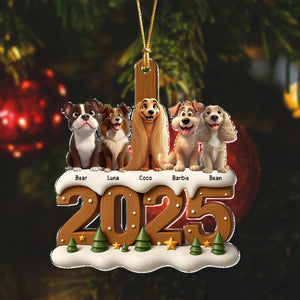 Xmas With Dog Acrylic Ornament Personalized Gift For Christmas HO82 900116