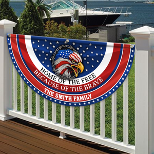Custom Family Name Home Of The Free Because Of The Brave Non-Pleated Fan Flag CH07 910180