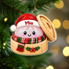 Personalized Glitter Dumpling Bamboo Steamer Christmas Acrylic Ornament, Festive Family Keepsake HO82 903652
