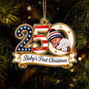 Personalized 250th Anniversary of the USA Baby’s First Christmas Patriotic Acrylic Ornament HO82 903826
