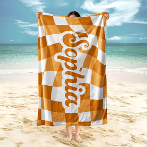 Personalized Vans Checker Pattern In Retro Style Beach Towel HA75 892798