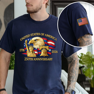 Bald Eagle United States Of America 250th Anniversary Sleeve Tee Shirt LM32 897793