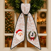 Personalized Monogram Letter Santa Claus Christmas Embroidered Wreath Sash, Festive Holiday Door Decor LM32 670203
