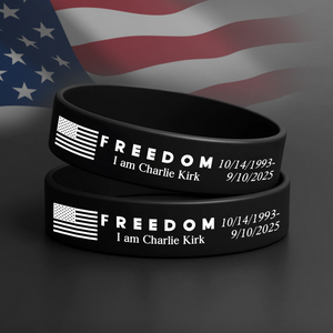 Laser Engraved Silicone Bracelet “FREEDOM” Charlie Kirk Tribute LM32 65771