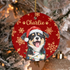 Custom Photo Dog Cat Christmas Ceramic Ornament, Personalized Pet Holiday Keepsake HA75 919276