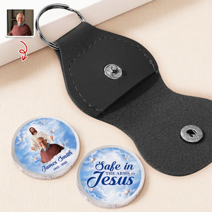 Custom Photo Safe In The Arms Of Jesus Memorial Pocket Hug HA75 898124