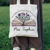 Personalized Name Teacher Appreciation With Flower and Book Tote Bag Gift For Teacher LM32 893739