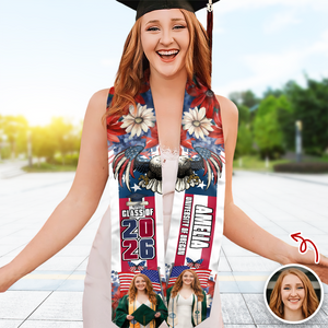 Custom Photo America 250 Years Of Freedom Class Of 2026 Graduation Stole LM32 897693