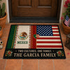 Personalized Mexico USA Two Cultures One Family Doormat K228 922178