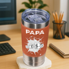 Custom Kids Names Papa Fist Bump Leather Tumbler - Personalized Gift for Dad And Grandpa HO82 902614