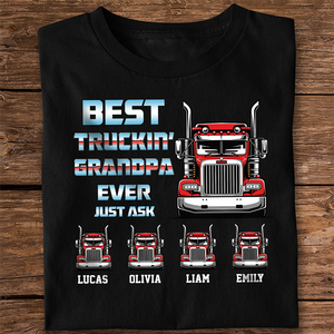 Best Truckin Dad - Personalized Dark Shirt TH10 894511