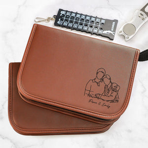 Custom Portrait Photo Drawing Style Couple Golf Set Engraved Accessories HA75 898654