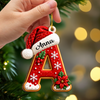 Custom Initial Name Santa Hat Wooden Ornament Christmas Tree Decoration, Holiday Gift LM32 670093