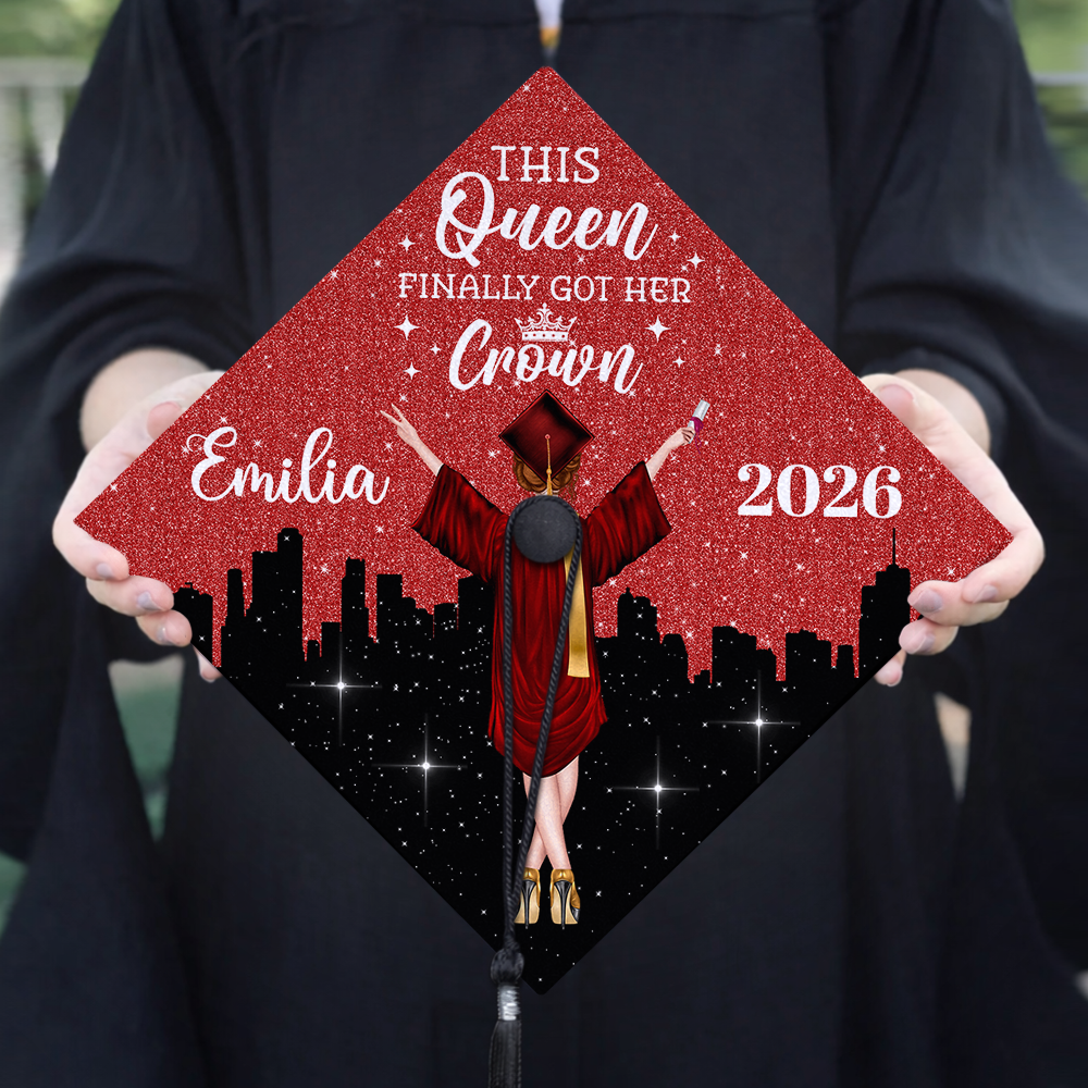 This Queen Finally Got Her Crown Personalized Graduation Cap Topper HA75 920824