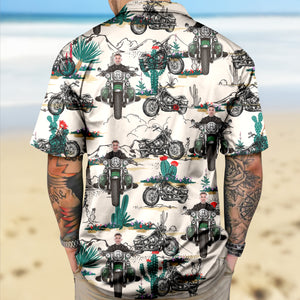 Custom Photo Motorcycle Familly Hawaii Shirt Gift for Dad, Boyfriend, Husband HO82 893752
