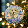 Custom Dog Photo With Sunflower Memorial Ceramic Ornament - Personalized Gift For Dog Lovers HO82 903326
