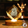 Custom Photo Happy Father's Day Engraved Crystal Photo With Light CH07 921474