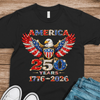 America 250 Years 1776–2026 Patriotic Eagle T-Shirt, USA Flag Independence Day Dark Shirt CH07 911092