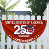 Patriotic 250th Anniversary 1776 2026 United States of America Non-Pleated Fan Flag LM32 897747