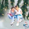 Custom Photo A Guy Addicted To Reading Books Acrylic Ornament For Book Lovers HO82 894740