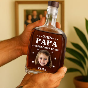 This Papa Is Powered By Love - Family Personalized Custom Whiskey Bottle - Father's Day, Gift For Dad, Grandpa HO82 894076