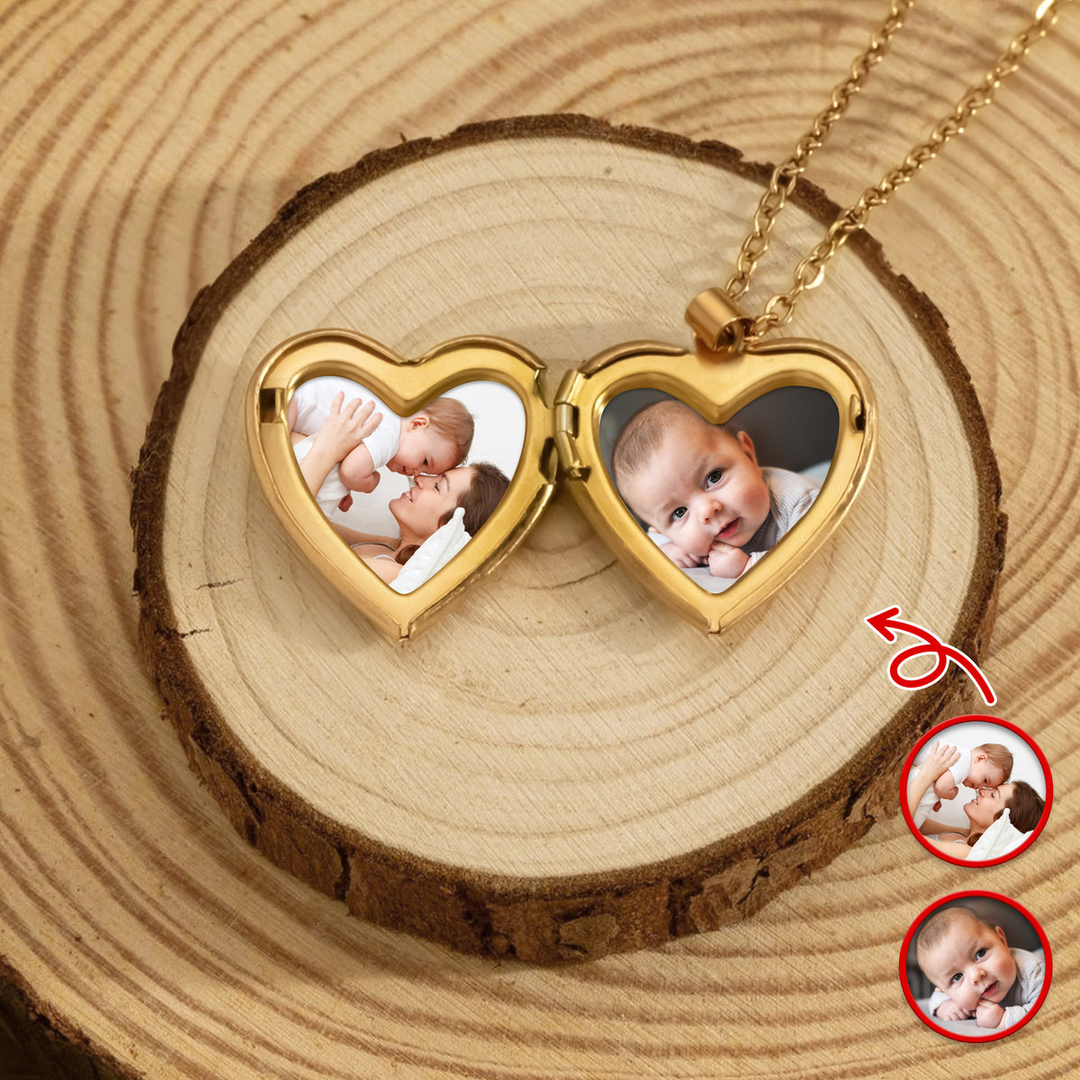 Custom Photo I'm So Lucky To Have You As My Mom Heart Locket Necklace HA75 920698