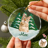 Custom Photo Cat Mosaic Style Glass Ornament Christmas Gift LM32 895049