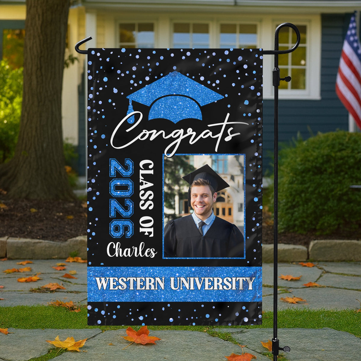 Custom Photo Class of 2026 Congratulations Graduation Garden Flag HO82 901708