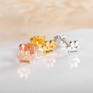 Personalized Paw Print Engraved Stud Earrings - Birthday Gift, Memorial Gift For Pet Lovers LM32 897473